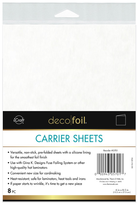 Deco Foil Carrier Sheets 6"X8.5"-8/Pkg - 5A002JZF-1GLGV - 000943057017