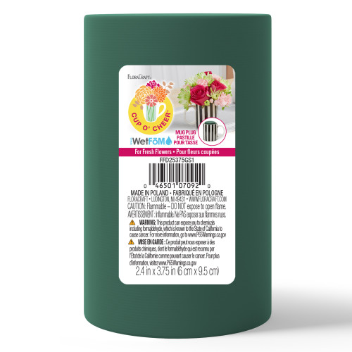 6 Pack - FloraCraft Cup o' Cheer Artesia WetFM Mug Plug -2.4"X3.75" - 5A002JTR-1GLC0 - 046501070920 6 Pack - FloraCraft Cup o' Cheer Artesia WetFM Mug Plug -2.4"X3.75" - 5A002JTR-1GLC0 - 046501070920