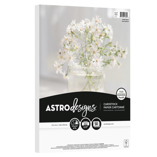 Neenah Astrodesigns 65lb Cardstock Pack 8.5"X11" 50/Pkg-Bright White - 5A002JYL-1GLHH - 759598913345