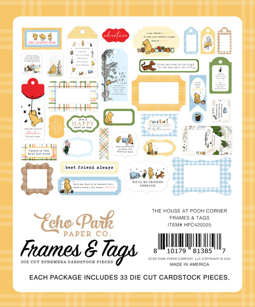 3 Pack - Echo Park Ephemera-Frames & Tags, The House At Pooh Corner - 5A002JR6-1GL7T