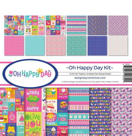 Reminisce Collection Kit 12"X12"-Oh Happy Day - 5A002HS5-1GKBM - 840310207221