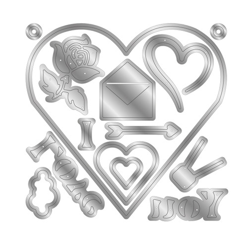 Crafters Companion Metal Die & Stencil Set-Candy Box - 5A002JMR-1GL4R