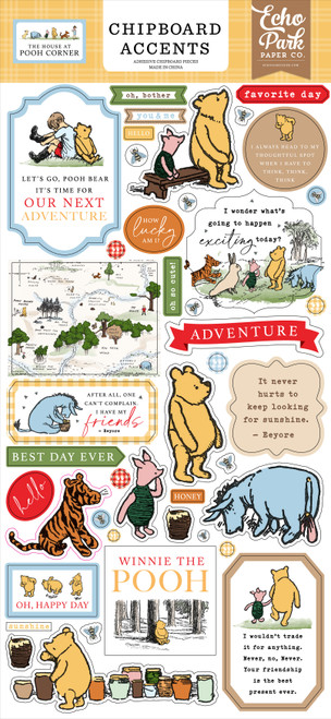 Echo Park Chipboard 6"X13"-Accents, The House At Pooh Corner - 5A002JQG-1GL7Y - 732388446827