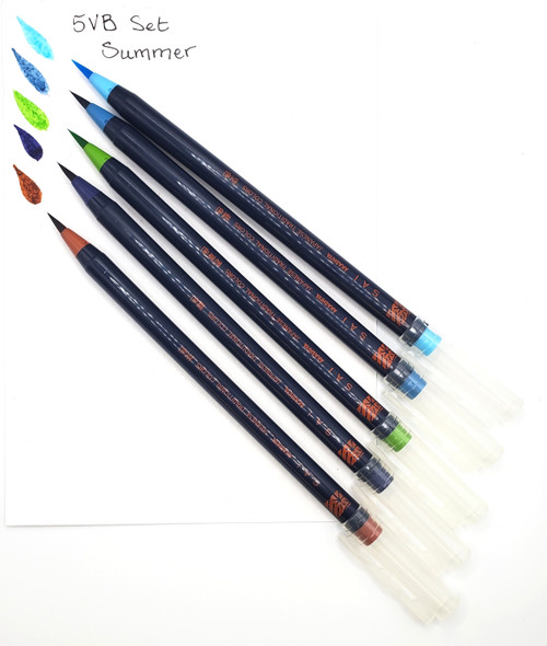 Aitoh Akashiya Sei Watercolor Brush Pen 5/Pkg-Summer 5A002HV3-1GKDD