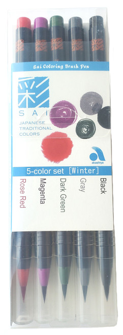 Aitoh Akashiya Sei Watercolor Brush Pen 5/Pkg-Winter - 5A002HV3-1GKFD - 4963095903792