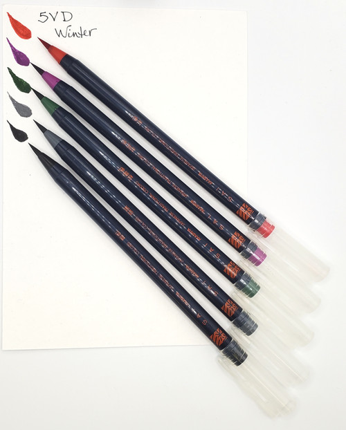 Aitoh Akashiya Sei Watercolor Brush Pen 5/Pkg-Winter - 5A002HV3-1GKFD