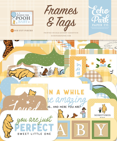 3 Pack - Echo Park Ephemera-Frames & Tags, Winnie The Pooh Baby - 5A002JST-1GL9D - 810179814106