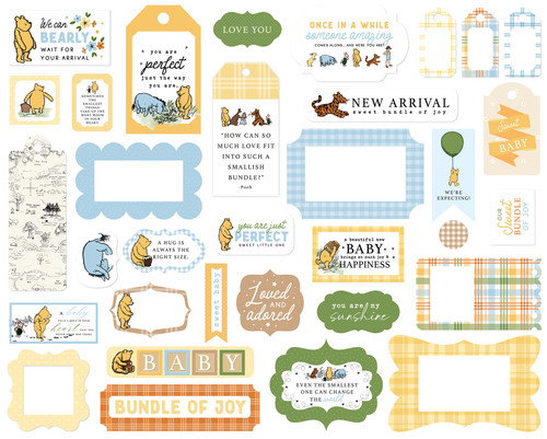 3 Pack - Echo Park Ephemera-Frames & Tags, Winnie The Pooh Baby - 5A002JST-1GL9D