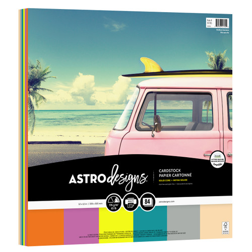 Neenah Astrodesigns 65lb Cardstock Pack 12"X12" 84/Pkg -Endless Summer, 6 Colors/14 Each - 5A002JZ5-1GLHT - 759598917954