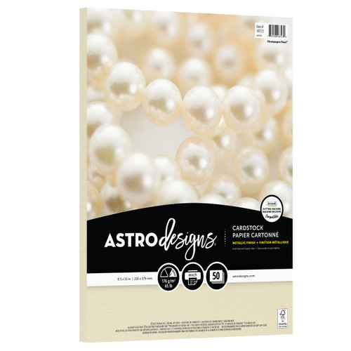 Neenah Astrodesigns 65lb Metallic Cardstock 8.5"X11" 50/Pkg-Champagne Pearl - 5A002JYF-1GLHZ - 759598987230
