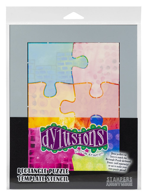 2 Pack - Dyan Reaveley's Dylusions Rectangle Puzzle Template-Stencil - 5A002JM2-1GL4H - 732388252435