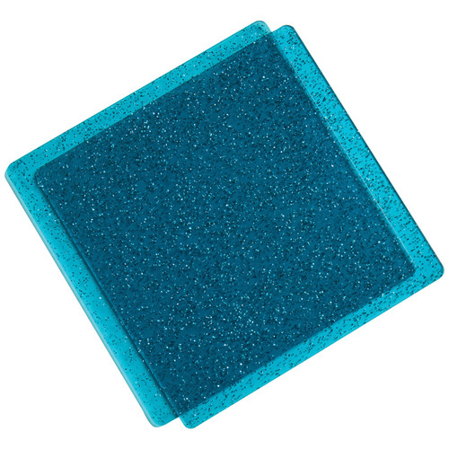 Sizzix Accessory Cutting Pads 6"X6" 1 Pair Stacey Park-Teal With Glitter, Limited Edition 5A0028MY-1GBPP - 630454289159