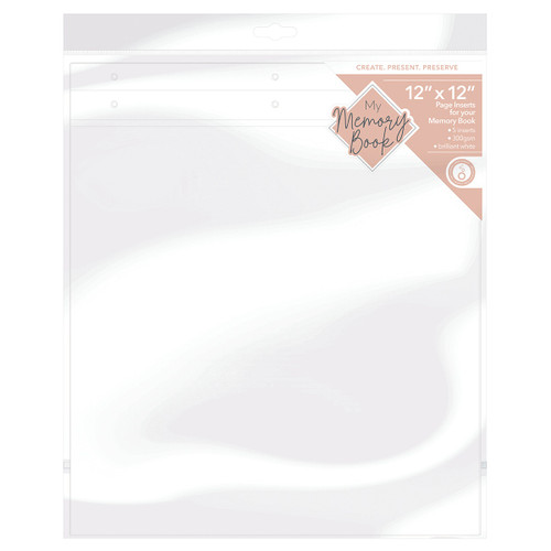 Tonic Studios Memory Box Page Inserts 12"X12"-White, 5 Inserts - 5A0028B7-1GBCC - 841079156195