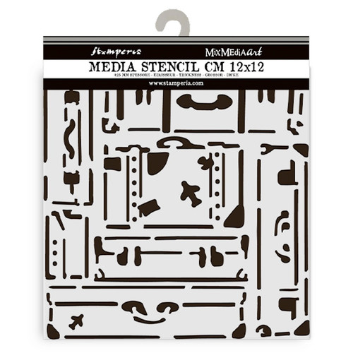 Stamperia Stencil 4.72"X 4.72"-Art Of Travelling Suitcases - 5A002JNZ-1GL61 - 5993110039662