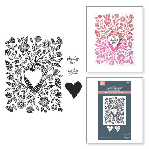 Spellbinders BetterPress Letterpress Plate & Die Set -My Heart Beats For You 3/Plates & 1/Die - 5A002KJ4-1GLWN