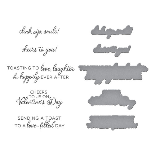 Spellbinders BetterPress Letterpress Plate & Die Set -Valentine Happy Hour 1 Plate & 1 Die - 5A002KJ6-1GLWQ