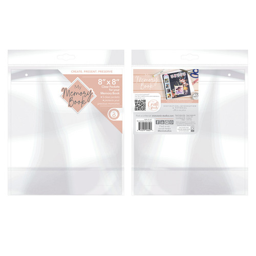 3 Pack - Tonic Studios Memory Box Clear Pockets 8"X8"-Clear, 5 Pockets - 5A0028BB-1GBCG