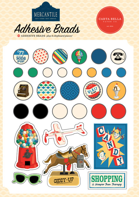 3 Pack - Carta Bella Decorative Brads-Mercantile - 5A002KXG-1GMFP - 732388443222