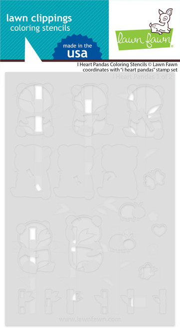 2 Pack - Lawn Clippings Coloring Stencils-I Heart Pandas - 5A002JWD-1GLDM - 783385673518