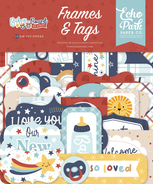 3 Pack - Echo Park Ephemera-Frames & Tags, Baby On Board Boy - 5A002KPB-1GM4T - 810179813192 3 Pack - Echo Park Ephemera-Frames & Tags, Baby On Board Boy - 5A002KPB-1GM4T - 810179813192