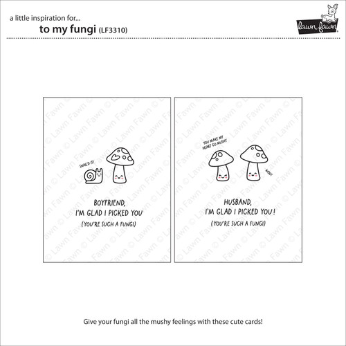 2 Pack - Lawn Fawn Clear Stamps 3"X4" -To My Fungi - 5A002JVS-1GLDW
