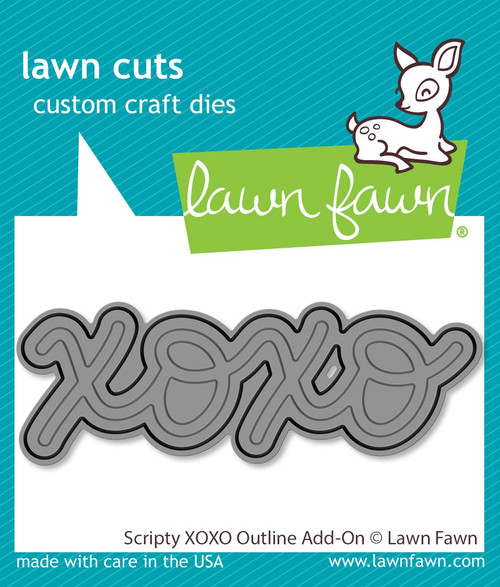3 Pack - Lawn Cuts Custom Craft Die-Scripty XOXO Outline Add-on - 5A002JW3-1GLDR - 783385673310