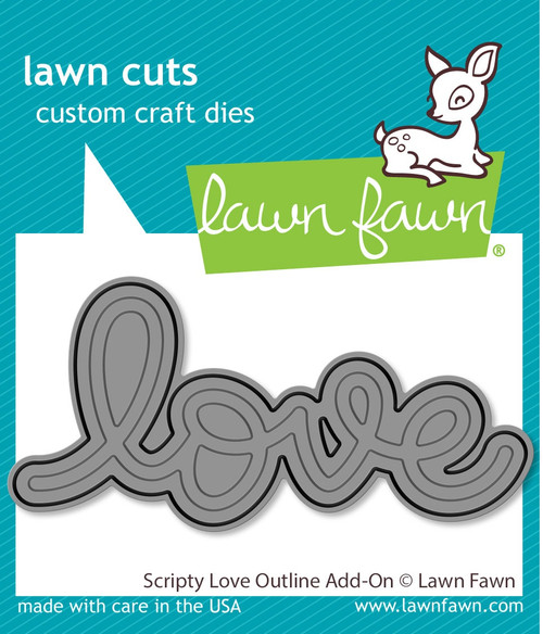 3 Pack - Lawn Cuts Custom Craft Die-Scripty Love Outline Add-on - 5A002JW1-1GLDN - 783385673303