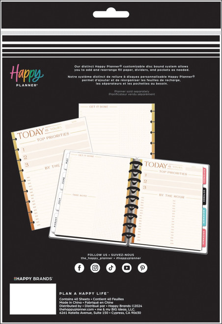 2 Pack - Happy Planner Classic Fill Paper-By The Hour - 5A002JY0-1GLFK