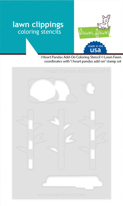 3 Pack - Lawn Clippings Coloring Stencils-I Heart Pandas Add-on - 5A002JWB-1GLDQ - 783385673433