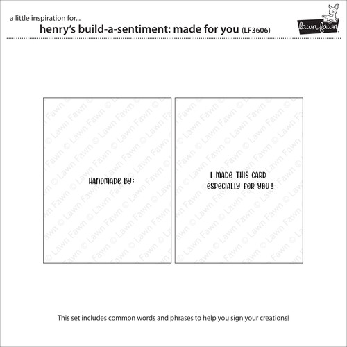 3 Pack - Lawn Fawn Clear Stamps 3"X2" -Henry's Build-A-Sentiment: Made For You - 5A002JVZ-1GLDF