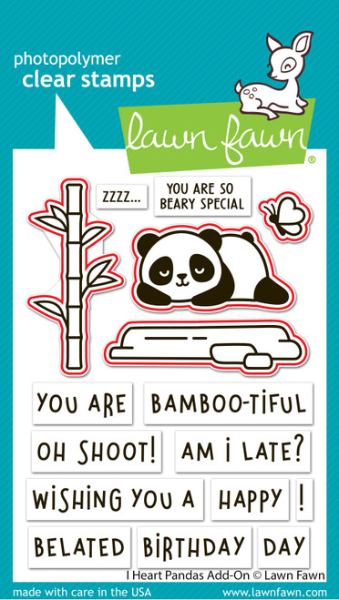 2 Pack - Lawn Cuts Custom Craft Die-I Heart Pandas Add-On - 5A002JWG-1GLDV