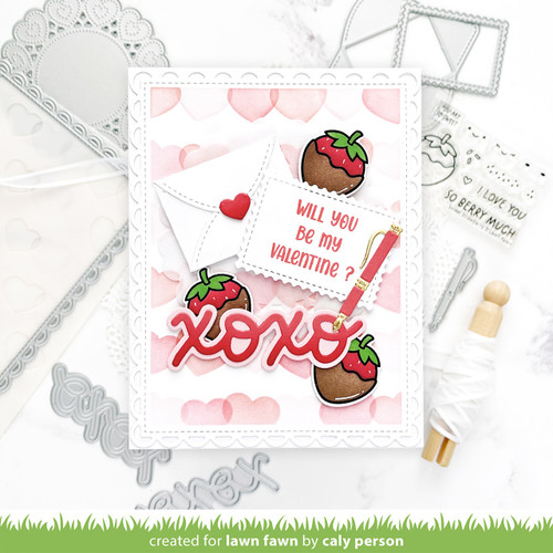3 Pack - Lawn Fawn Clear Stamps 3"X2" -Sweet Strawberry - 5A002JVT-1GLDZ