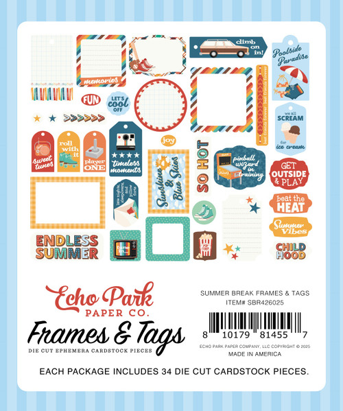 3 Pack - Echo Park Ephemera-Frames & Tags, Summer Break - 5A002LD6-1GMQJ 3 Pack - Echo Park Ephemera-Frames & Tags, Summer Break - 5A002LD6-1GMQJ
