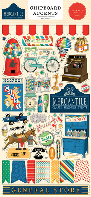 Carta Bella Chipboard 6"X13"-Accents, Mercantile - 5A002KWC-1GM7K - 732388443321