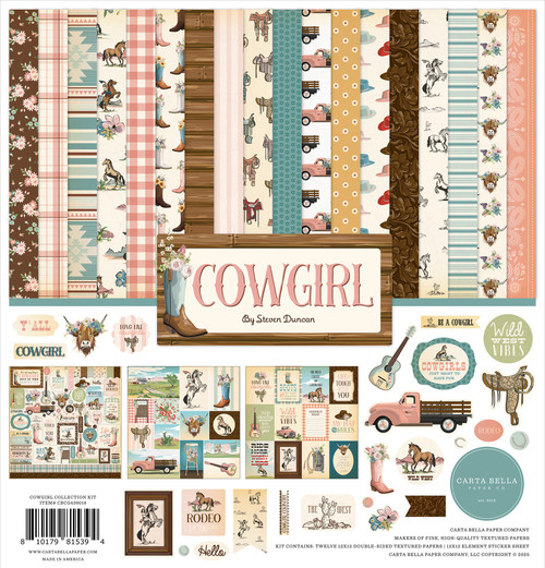 Carta Bella Collection Kit 12"X12"-Cowgirl - 5A002LBJ-1GMNR - 810179815394