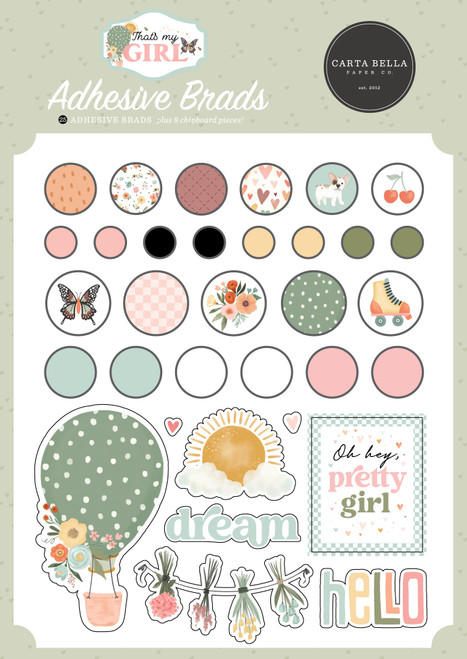 Carta Bella Decorative Brads-That's My Girl - 5A002KV8-1GMG5 - 732388448524