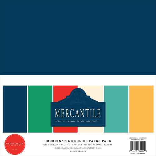 Carta Bella Solids Collection Kit 12"X12"-Mercantile - 5A002L13-1GMC2 - 810179815240