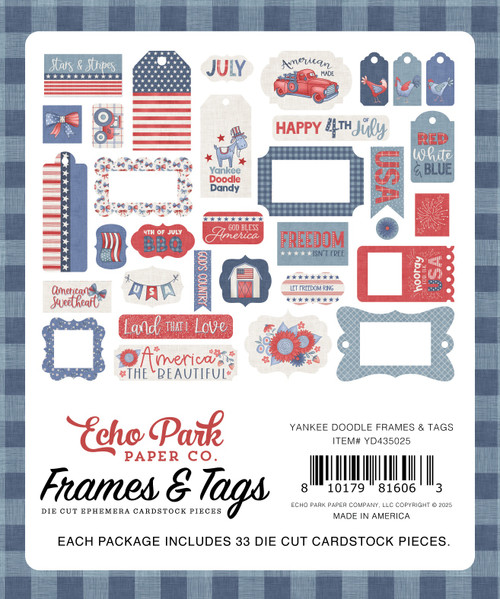 Echo Park Ephemera-Frames & Tags, Yankee Doodle - 5A002LC0-1GMQB Echo Park Ephemera-Frames & Tags, Yankee Doodle - 5A002LC0-1GMQB