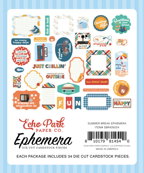 Echo Park Ephemera-Icons, Summer Break - 5A002LBL-1GMQ5 Echo Park Ephemera-Icons, Summer Break - 5A002LBL-1GMQ5