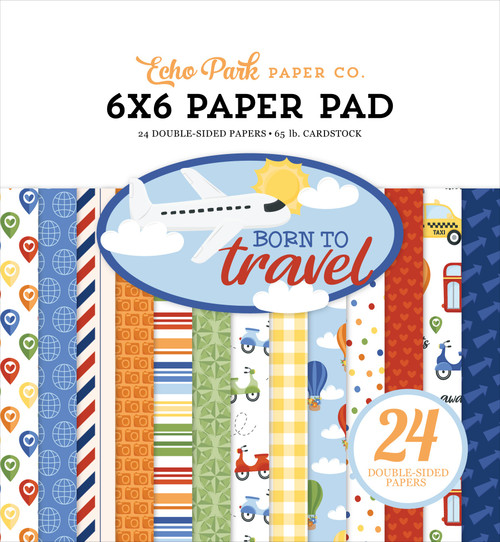 Echo Park Double-Sided Paper Pad 6"X6"-Born To Travel - 5A002L4Z-1GMKG - 810179814304