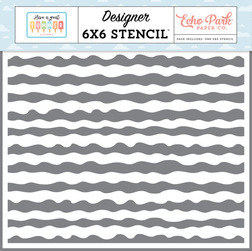 Have A Great Summer Stencil 6"X6"-Pool Waves - 5A002L3P-1GMLT - 810179811693