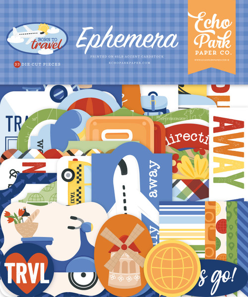 Echo Park Ephemera-Icons, Born To Travel - 5A002L4N-1GMH6 - 810179814328