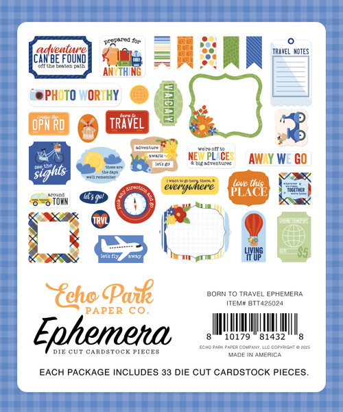 Echo Park Ephemera-Icons, Born To Travel - 5A002L4N-1GMH6