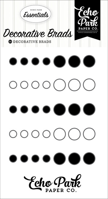 Echo Park Decorative Brads-Black And White - 5A002L2G-1GMHL - 810179812317