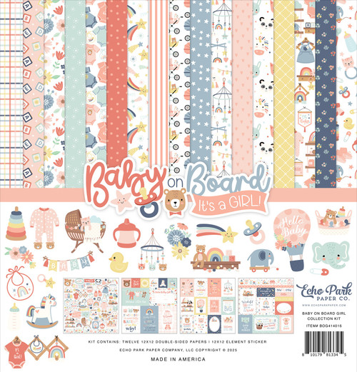 Echo Park Collection Kit 12"X12"-Baby On Board Girl - 5A002KSQ-1GM64 - 810179813345