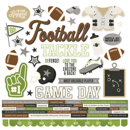 Simple Stories Cardstock Stickers 12"X12"-Football - 5A002KBQ-1GLV6 - 810150777062