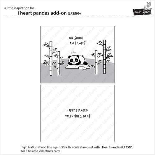 Lawn Fawn Clear Stamps 3"X4" -I Heart Pandas Add-On - 5A002JW4-1GLDG