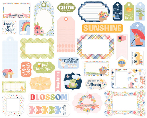 Echo Park Ephemera-Frames & Tags, Blossoms And Bees - 5A002KS2-1GM59