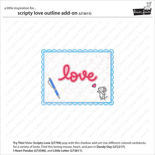 Lawn Cuts Custom Craft Die-Scripty Love Outline Add-on - 5A002JW1-1GLDN Lawn Cuts Custom Craft Die-Scripty Love Outline Add-on - 5A002JW1-1GLDN