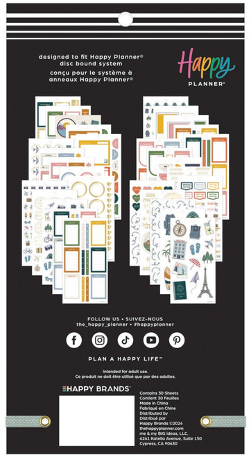 Happy Planner Classic Sticker Value Pack 30/Pkg-See The World - 5A002JXG-1GLF1 Happy Planner Classic Sticker Value Pack 30/Pkg-See The World - 5A002JXG-1GLF1